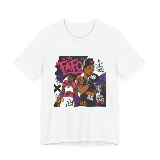 White Tee — 'Fate' Anime-Style Graphic T-Shirt