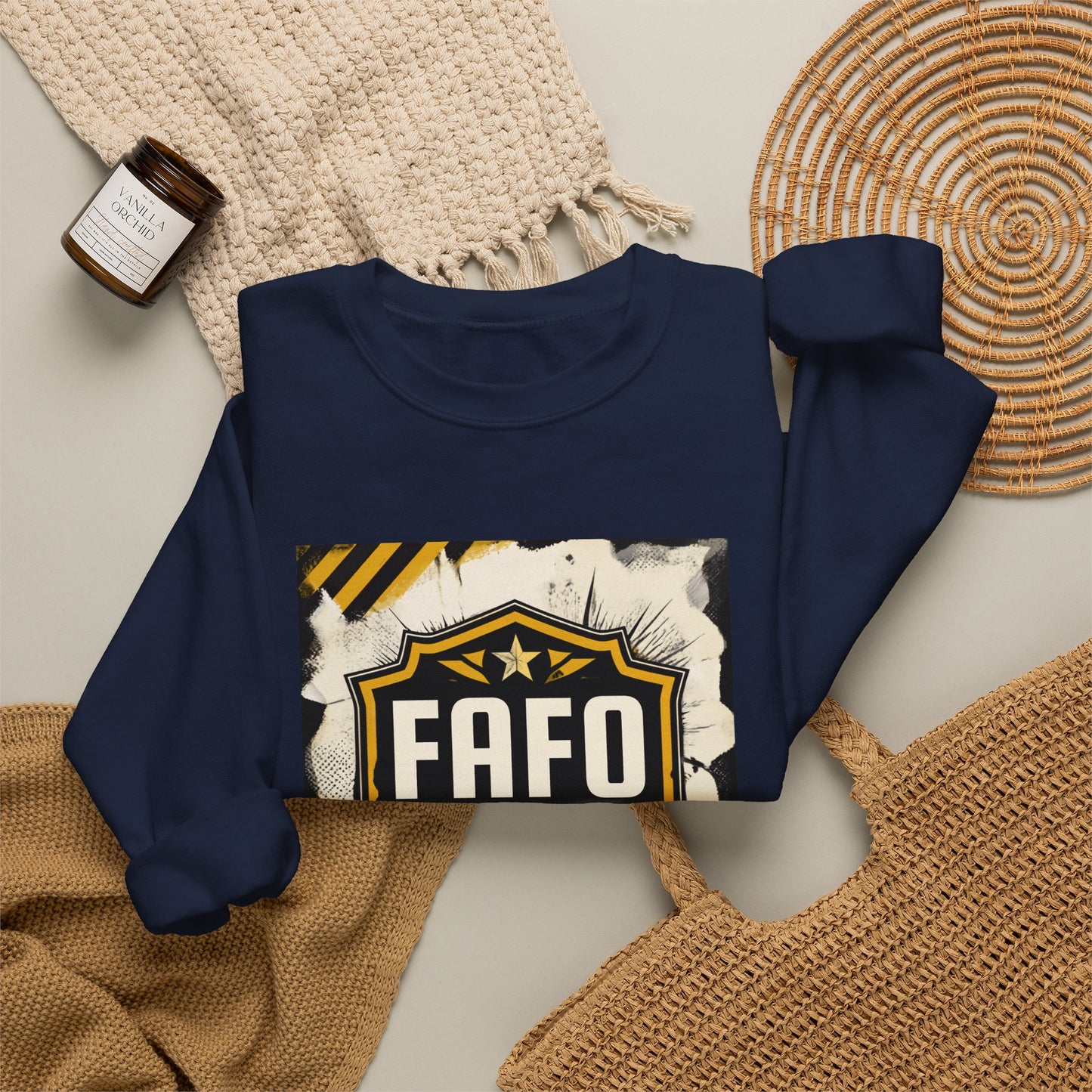 FAFO Security Crewneck Sweatshirt — Bold Shield Graphic Pullover