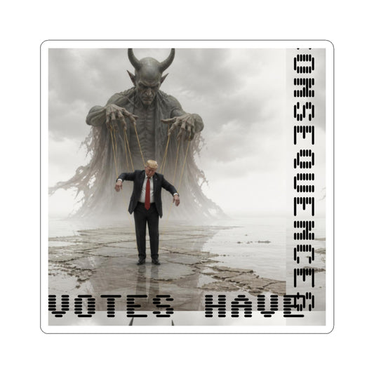 Kiss-Cut Sticker — ‘Consequences’ Political Dark Art (Votes Have)