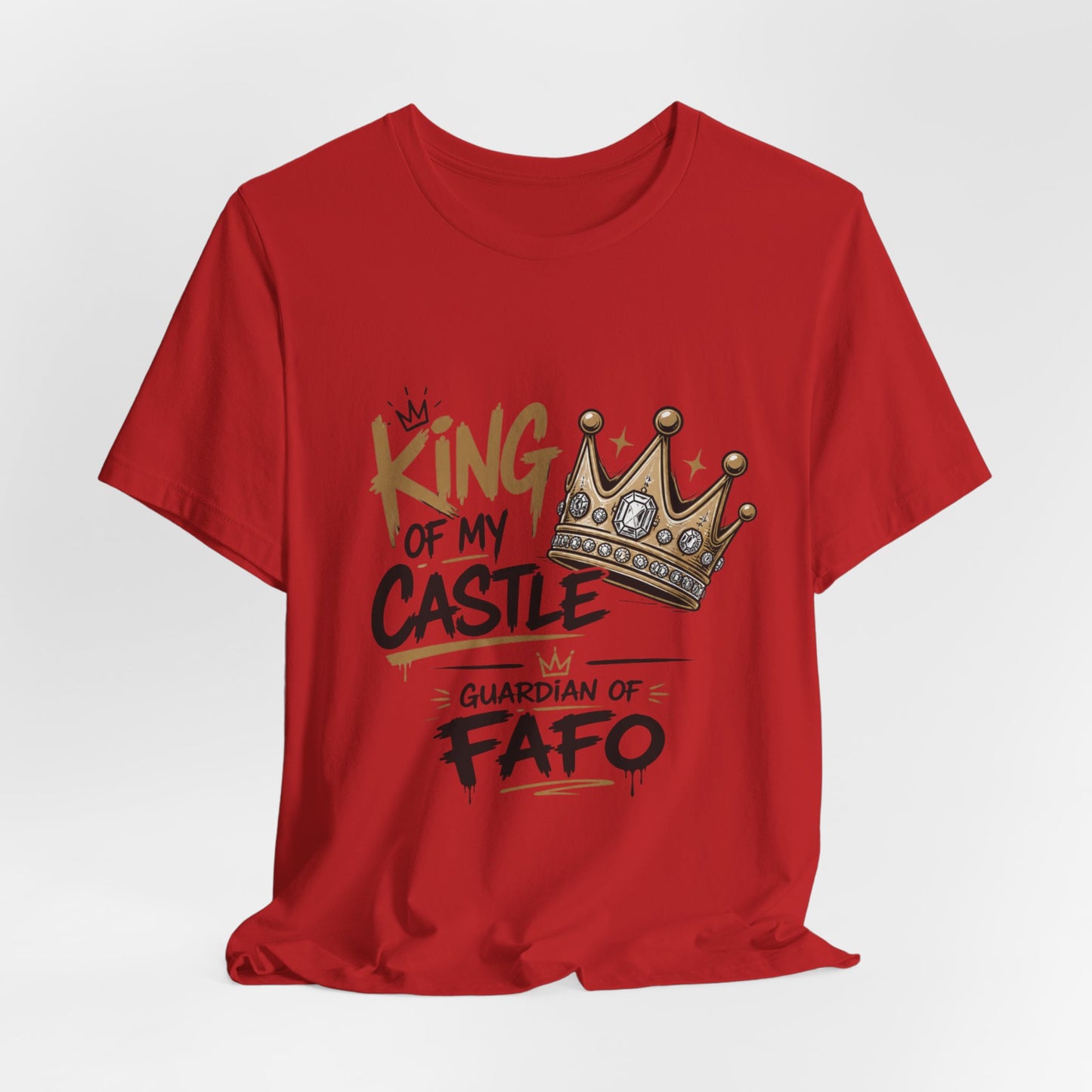 King of the Castle Tee – Retro Crown Graphic Short Sleeve Shirt