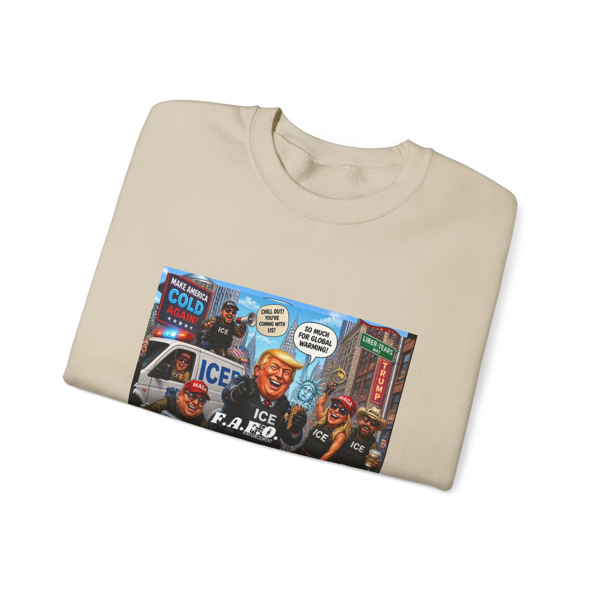 Graphic Crewneck Sweatshirt — 'The FAFO Society' Cold Patrol Artwork