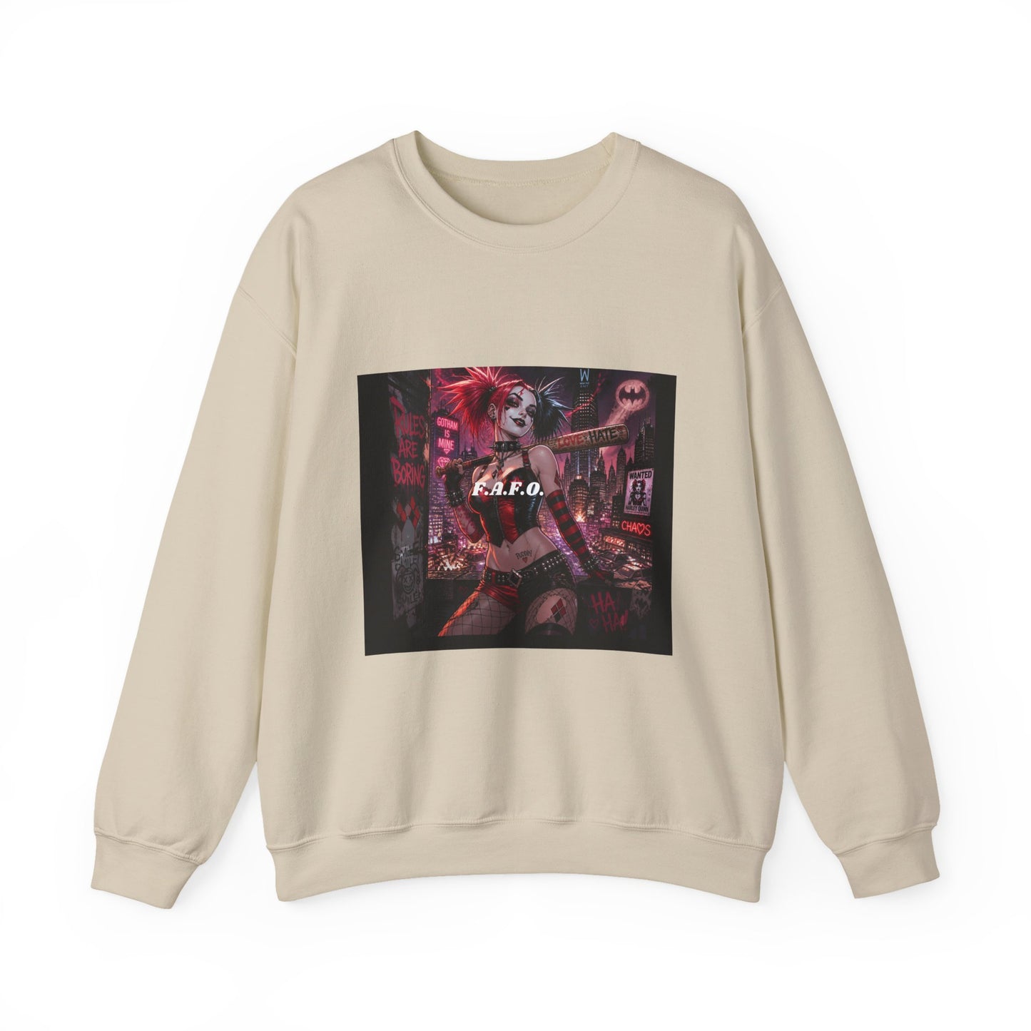 Crewneck Sweatshirt — The Fafc Society Gothic Harley-Style Art Pullover