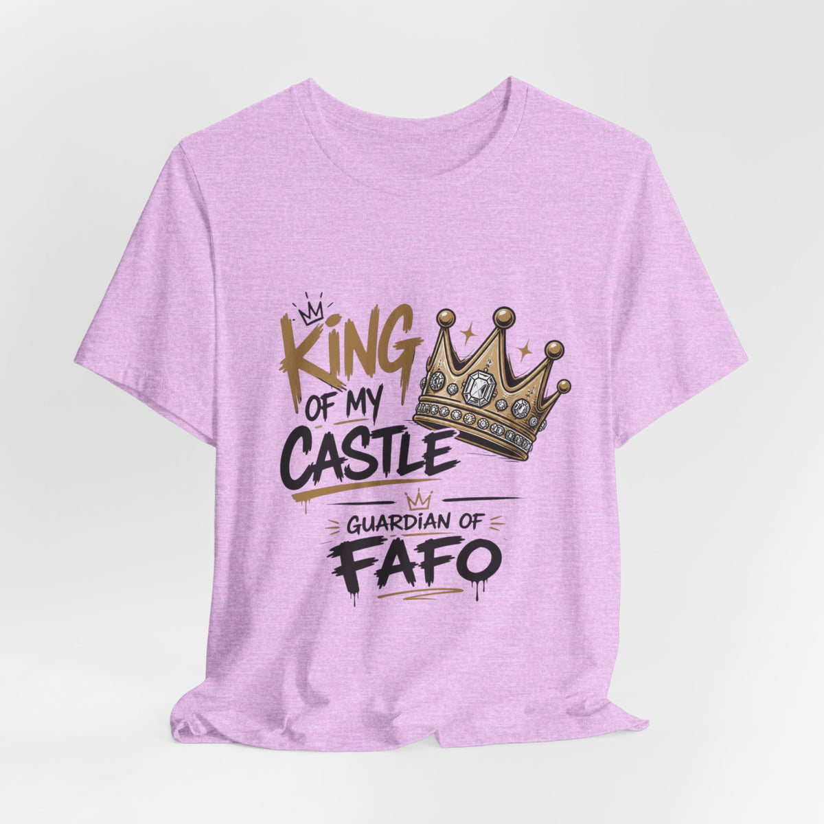 King of the Castle Tee – Retro Crown Graphic Short Sleeve Shirt