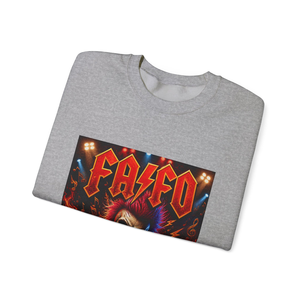 Crewneck Sweatshirt - 'Faded' Grunge Skull Design