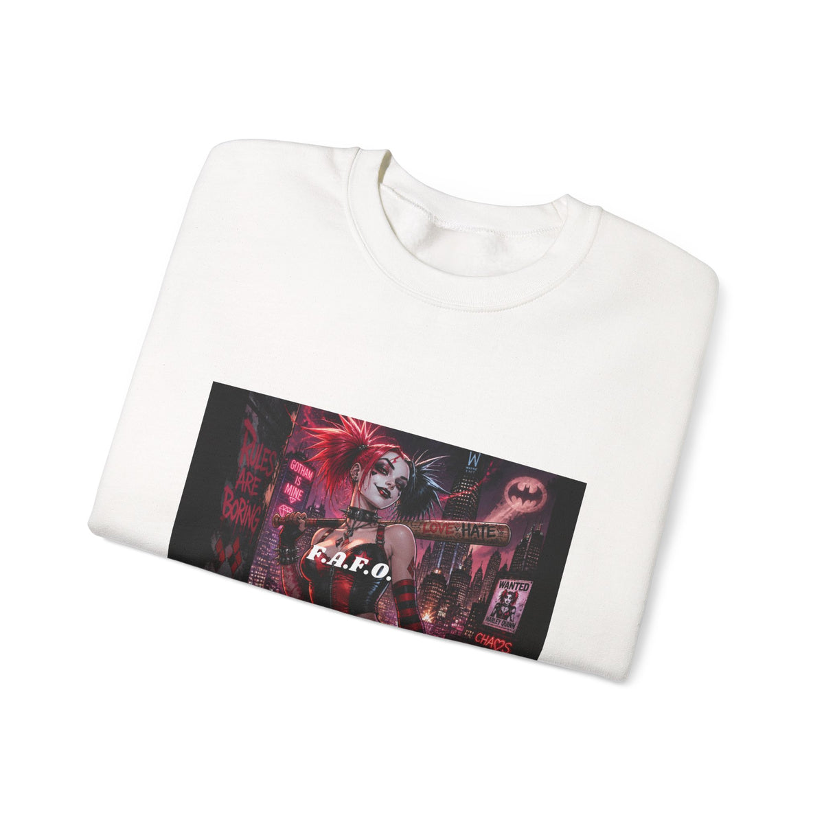 Crewneck Sweatshirt — The Fafc Society Gothic Harley-Style Art Pullover