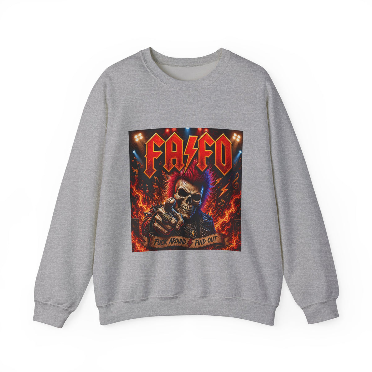 Crewneck Sweatshirt - 'Faded' Grunge Skull Design