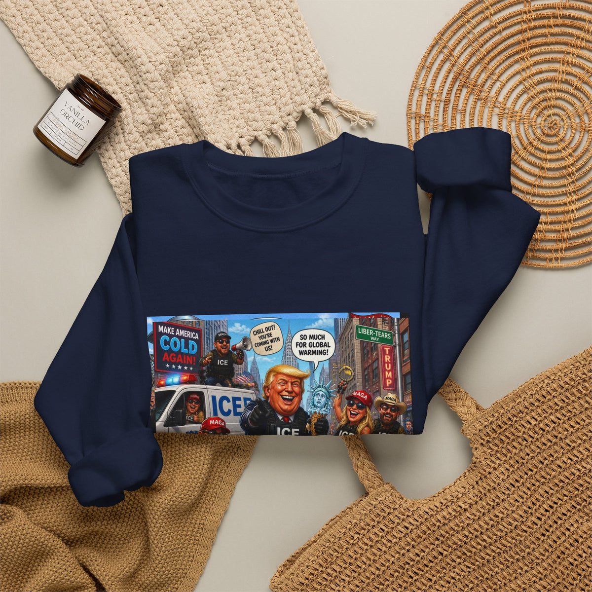 Graphic Crewneck Sweatshirt — 'The FAFO Society' Cold Patrol Artwork