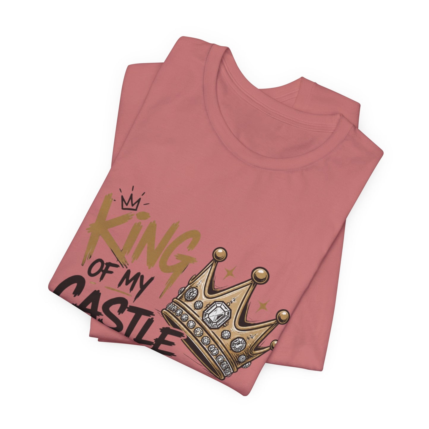 King of the Castle Tee – Retro Crown Graphic Short Sleeve Shirt