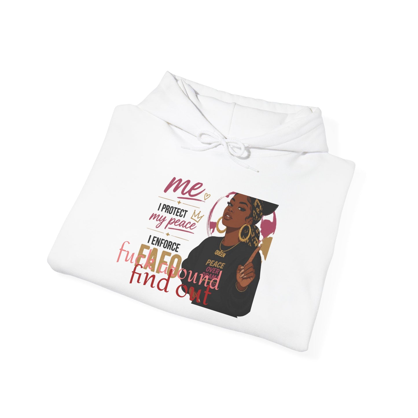 Empowered Woman Hoodie – “Me I Protect My People, I Defend My People” Graphic Sweatshirt