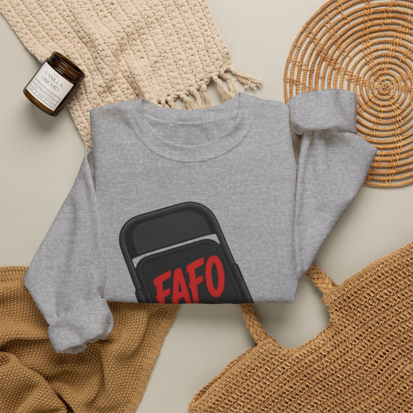 FAFO Raised Fist Chair Crewneck Sweatshirt — Bold Protest Graphic