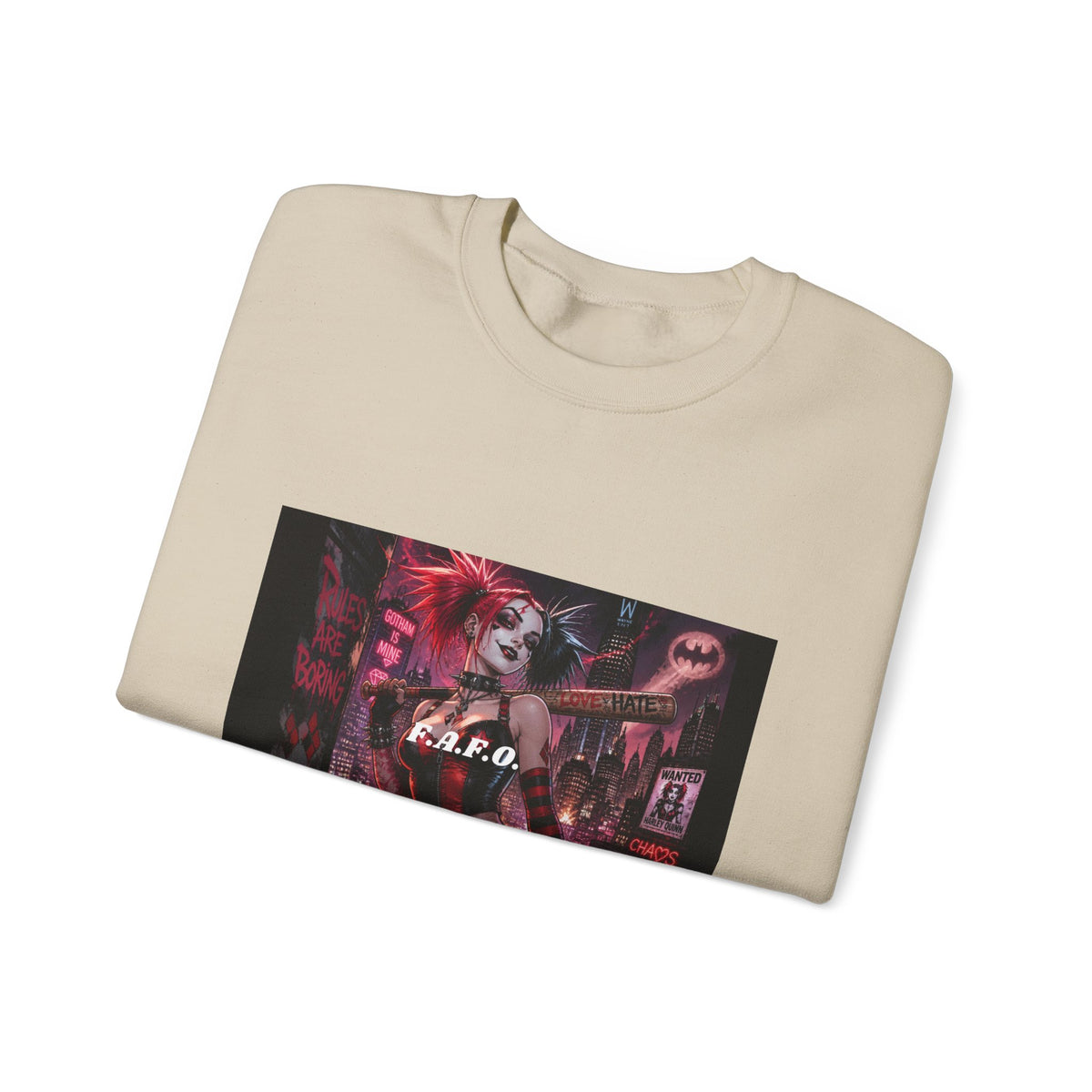 Crewneck Sweatshirt — The Fafc Society Gothic Harley-Style Art Pullover