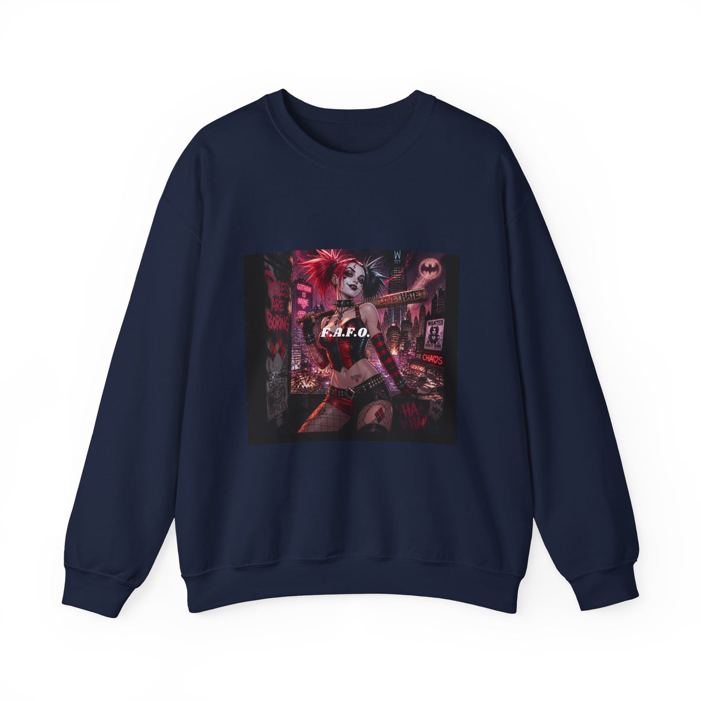 Crewneck Sweatshirt — The Fafc Society Gothic Harley-Style Art Pullover
