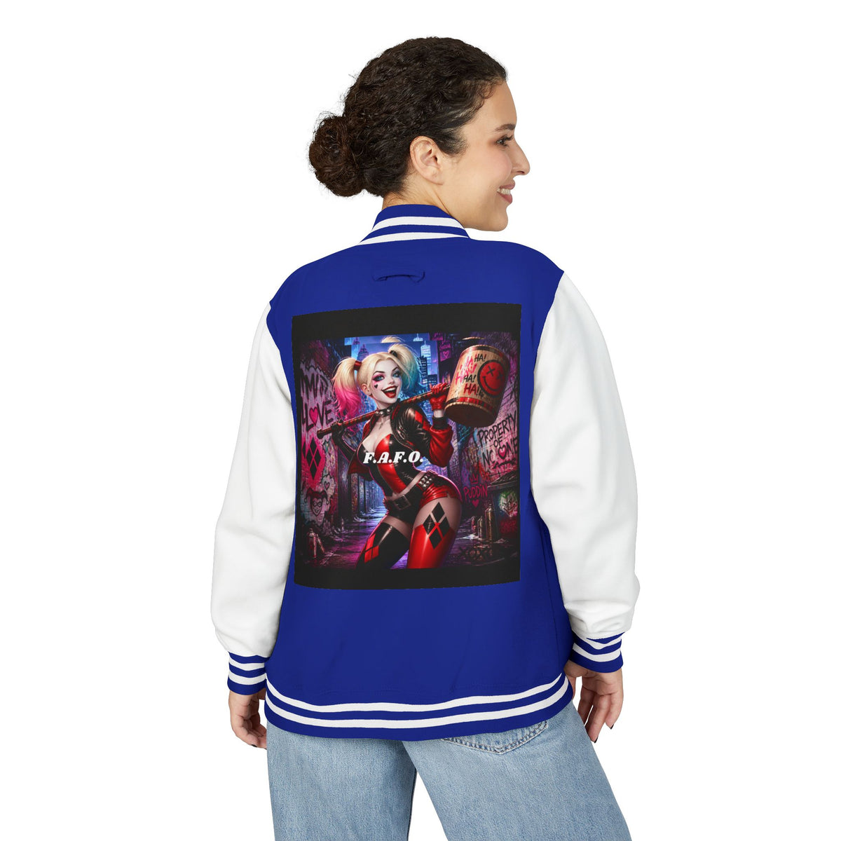 Letterman Jacket — Retro Graphic Back Patch