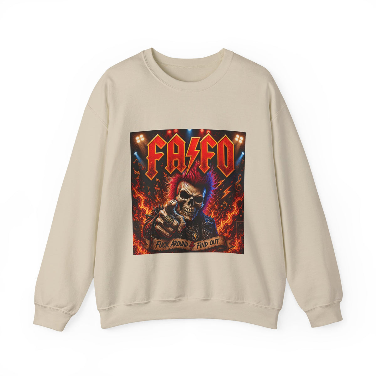 Crewneck Sweatshirt - 'Faded' Grunge Skull Design