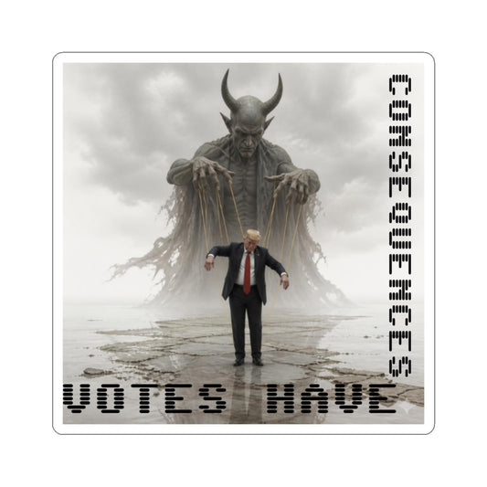 Kiss-Cut Sticker — ‘Consequences’ Political Dark Art (Votes Have)