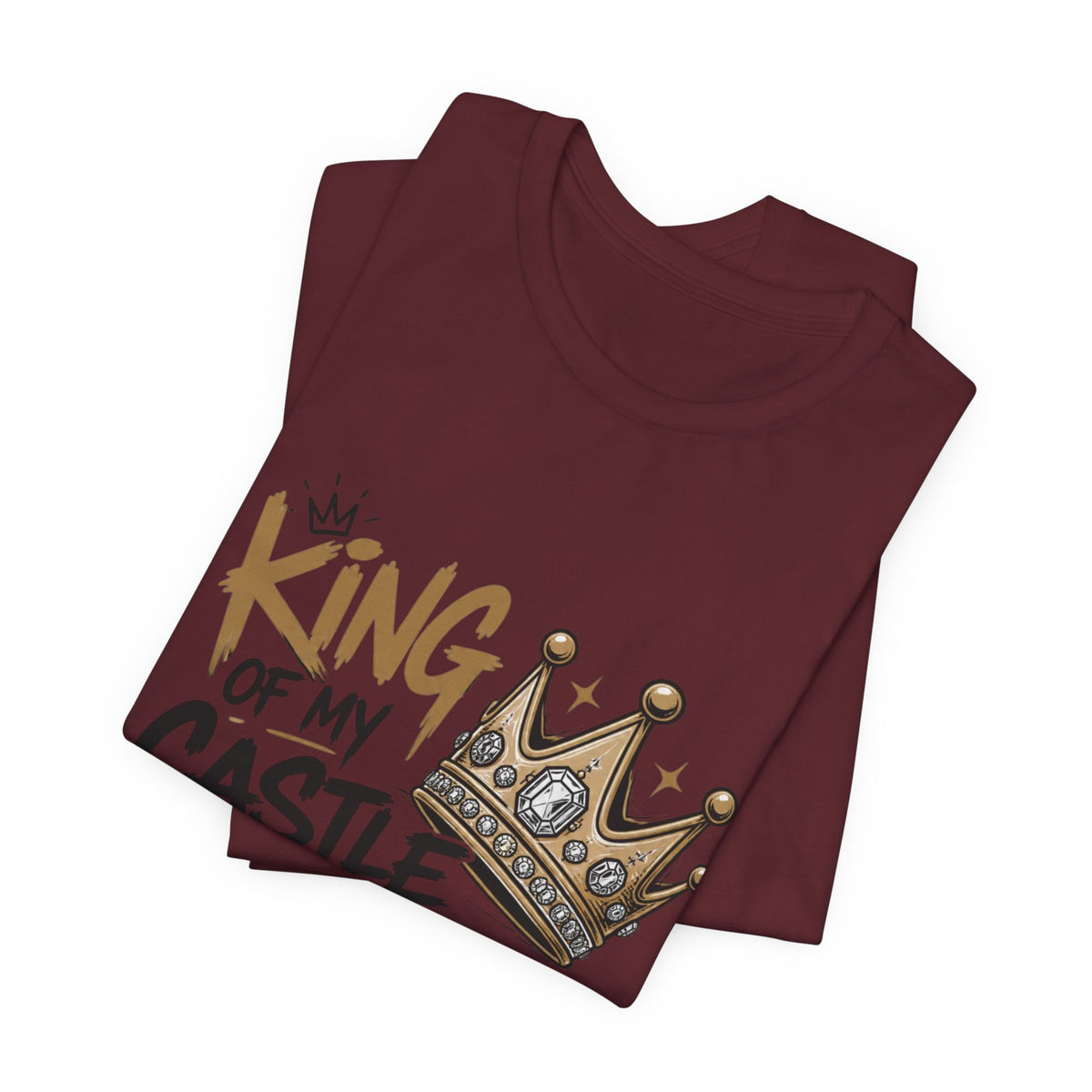 King of the Castle Tee – Retro Crown Graphic Short Sleeve Shirt