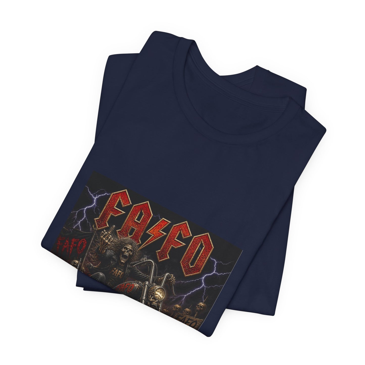 Motorcycle Skull Band Tee – 'CASEO' Heavy Metal Rider T‑Shirt