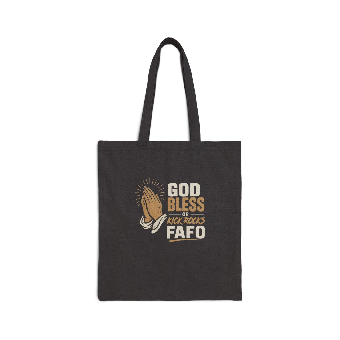 God Bless Cotton Tote Bag – Praying Hands 'God Bless' Canvas Shopper