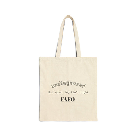 Tote Bag — "Undiagnosed" Minimal Canvas Shopper (eco-friendly everyday tote)