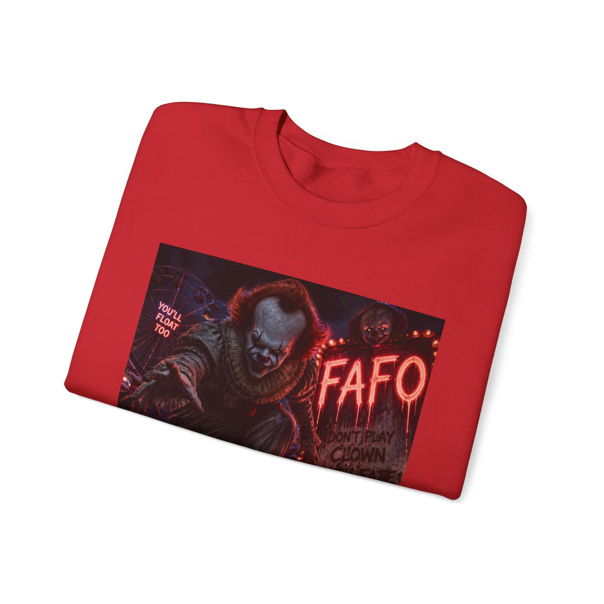 Horror Clown Crewneck Sweatshirt — 'The FAFO Society' Graphic