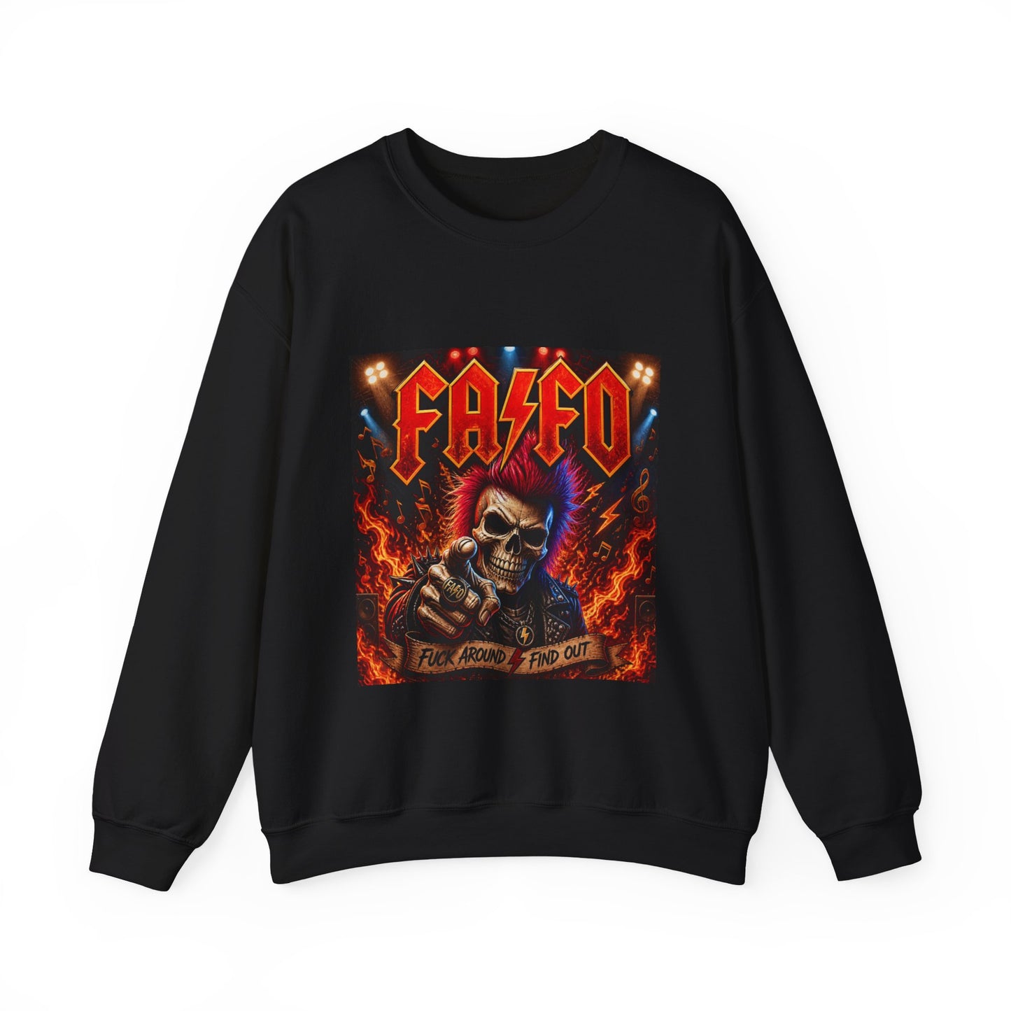 Crewneck Sweatshirt - 'Faded' Grunge Skull Design
