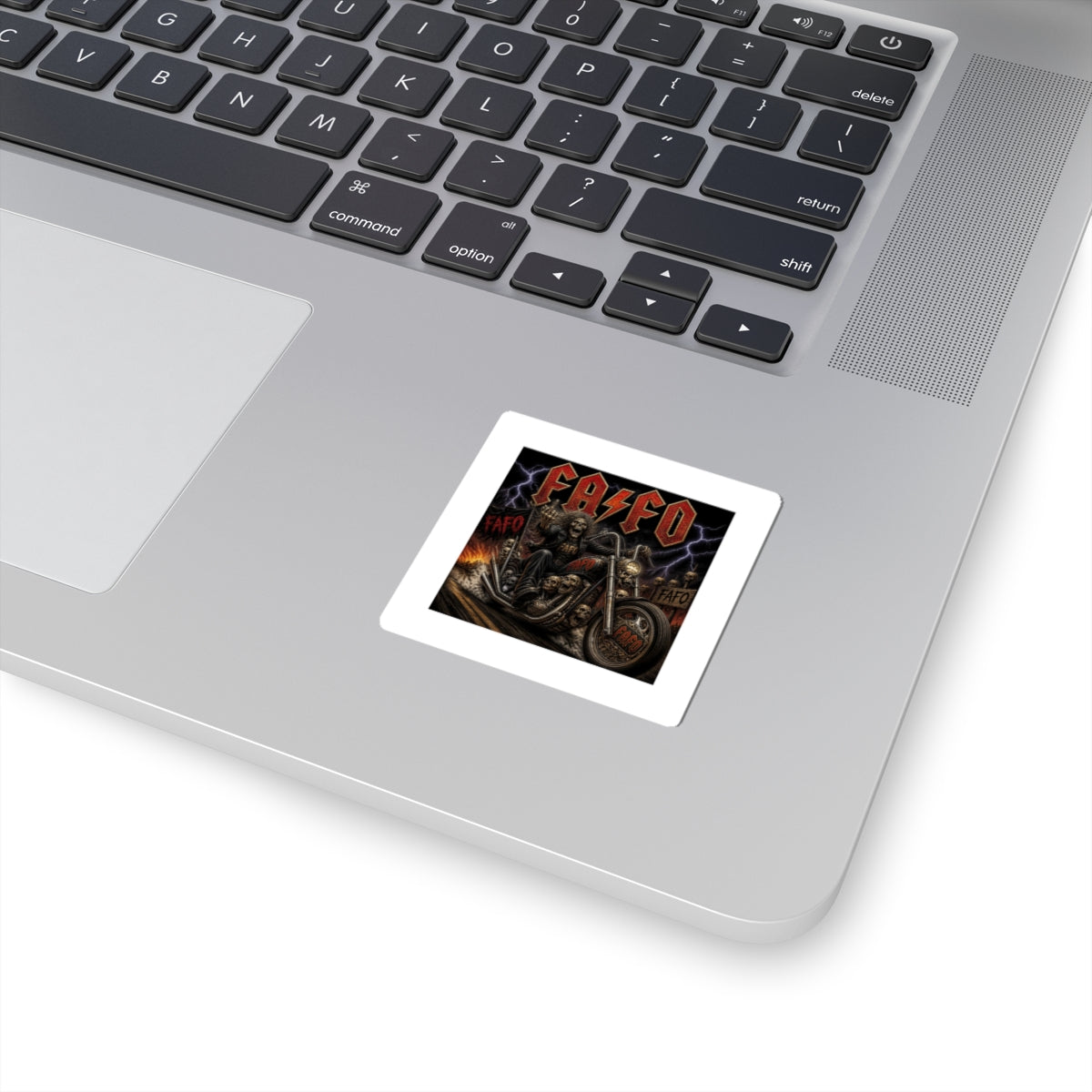 FAFO Biker Skull Motorcycle Sticker — Heavy Metal Kiss-Cut Decal