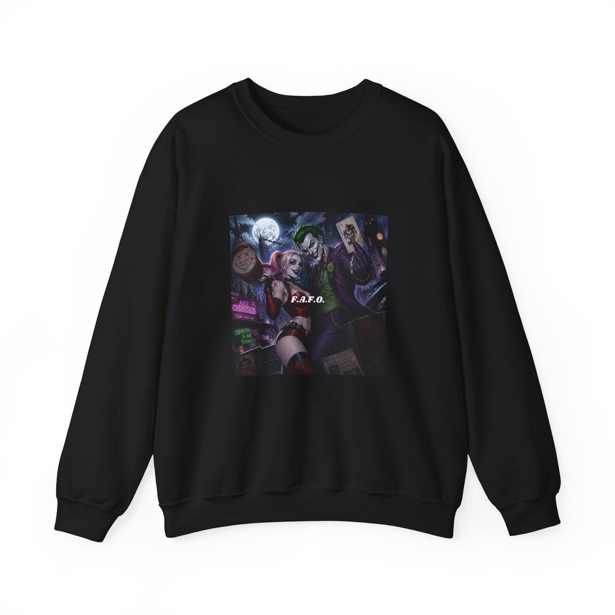 Crewneck Sweatshirt - Gothic Anime Moonlit Band Design (K.A.R.O. Text)
