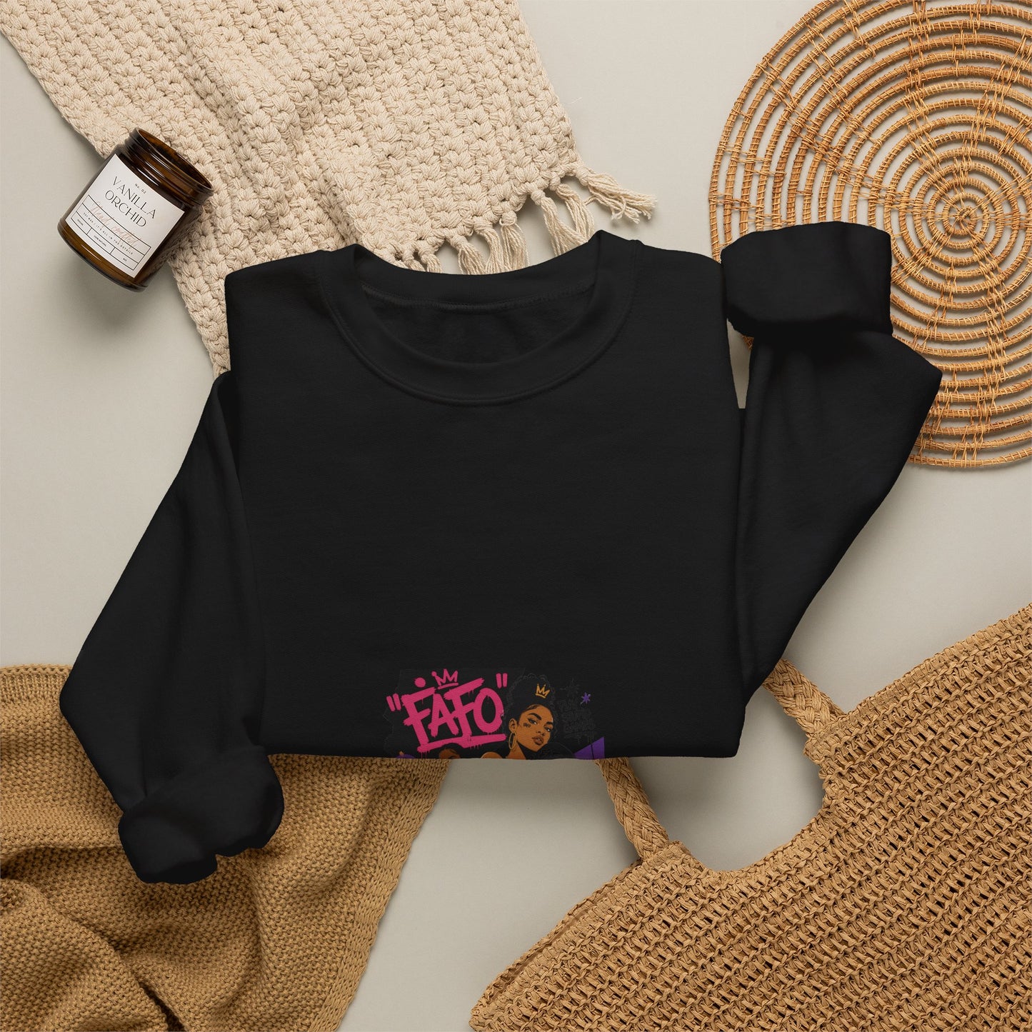 Street Art Crewneck Sweatshirt – 'Fate' Graphic