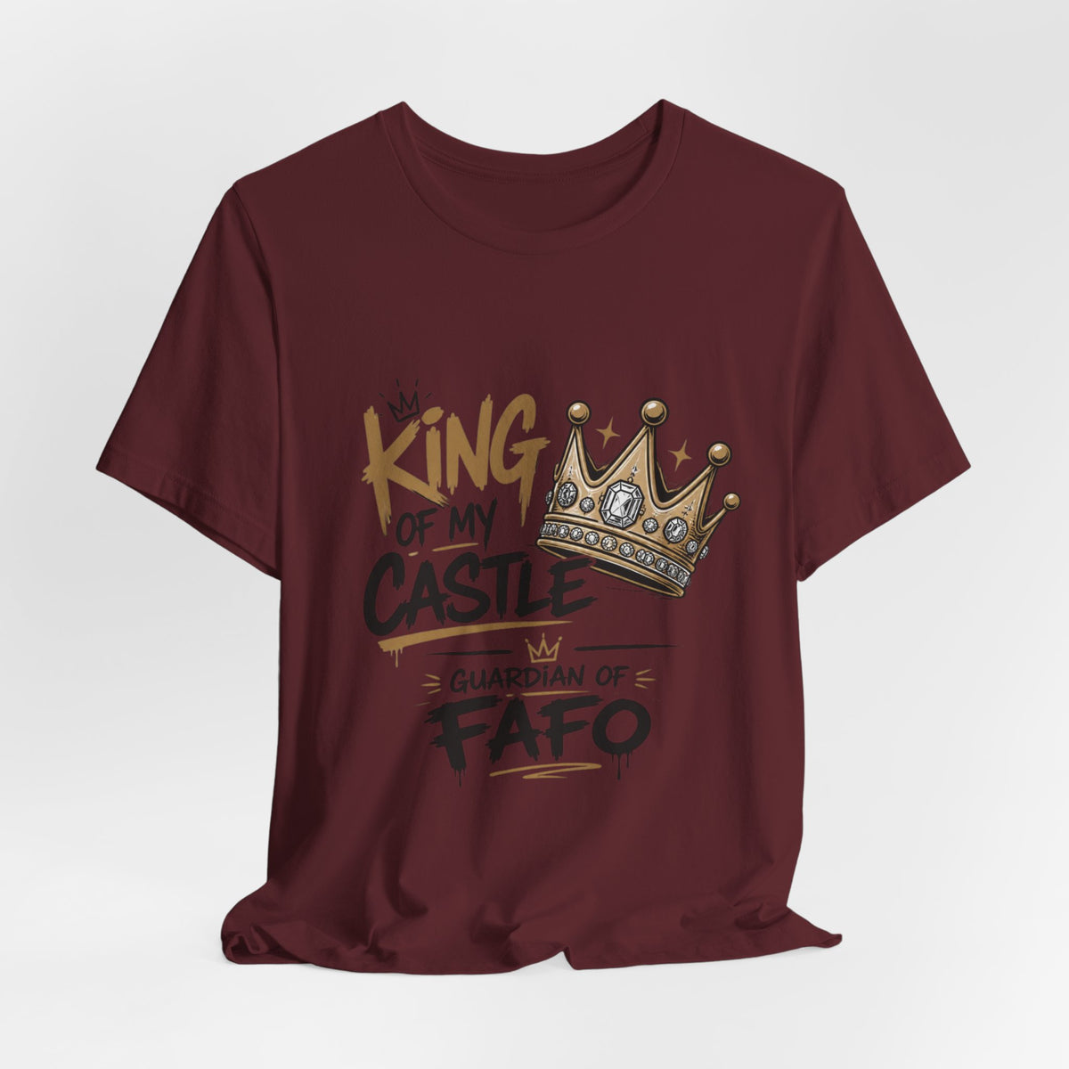 King of the Castle Tee – Retro Crown Graphic Short Sleeve Shirt