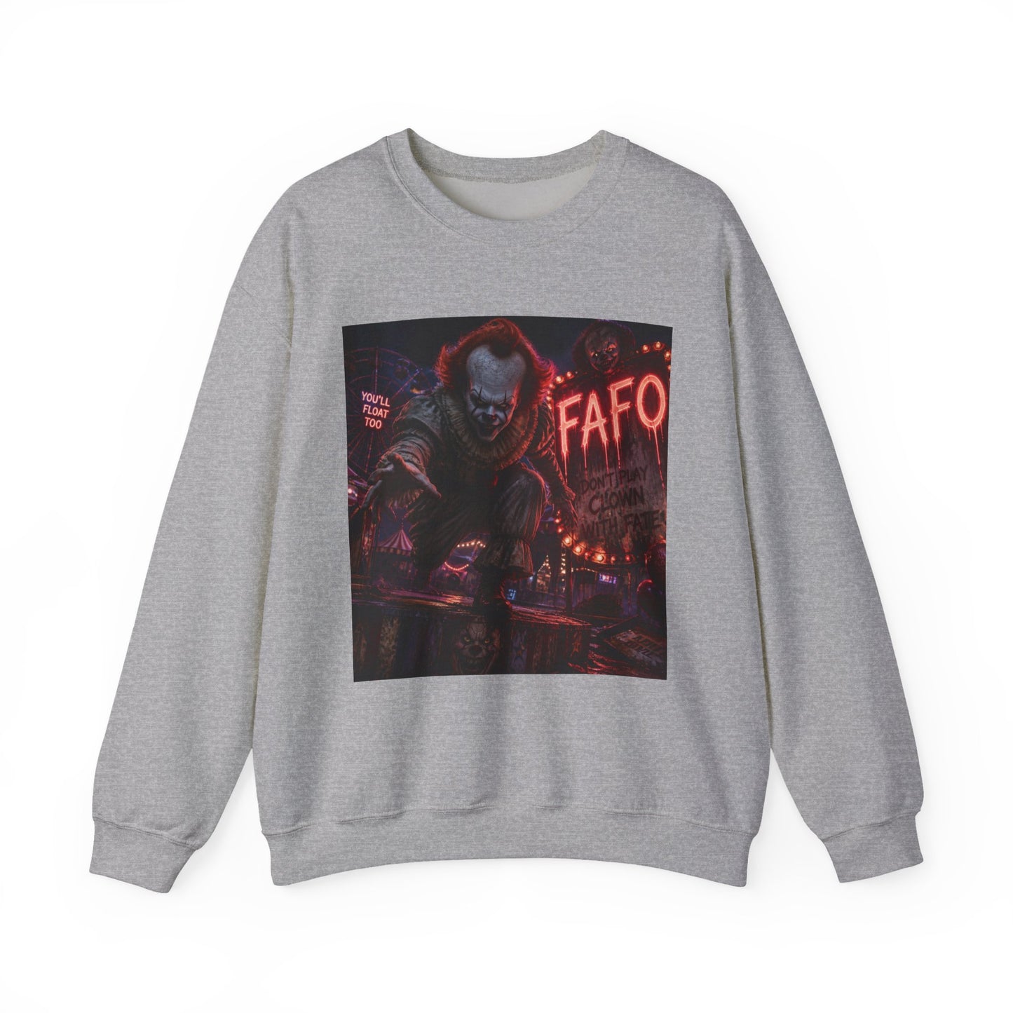 Horror Clown Crewneck Sweatshirt — 'The FAFO Society' Graphic
