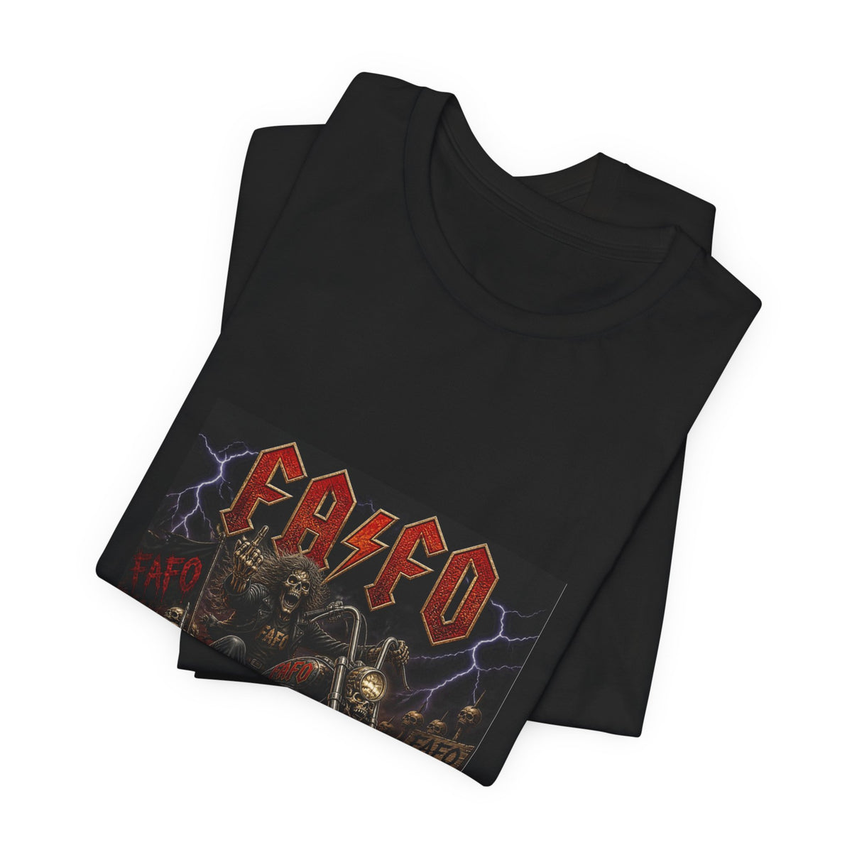 Motorcycle Skull Band Tee – 'CASEO' Heavy Metal Rider T‑Shirt