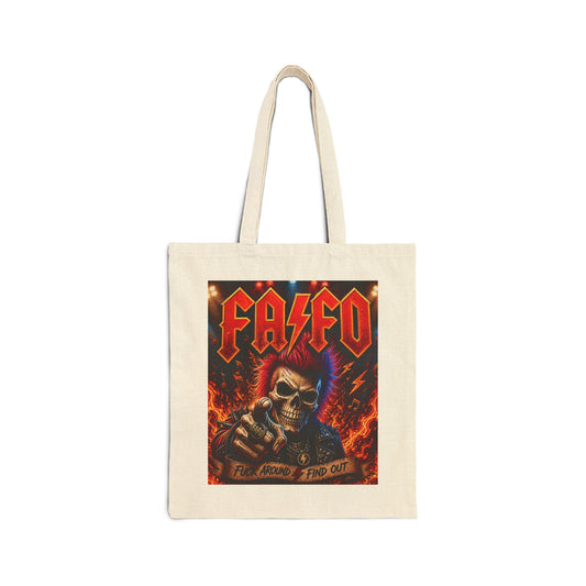Demon Slayer Graphic Tote Bag - 'FATU' Heavy Metal Artwork Canvas Shopper
