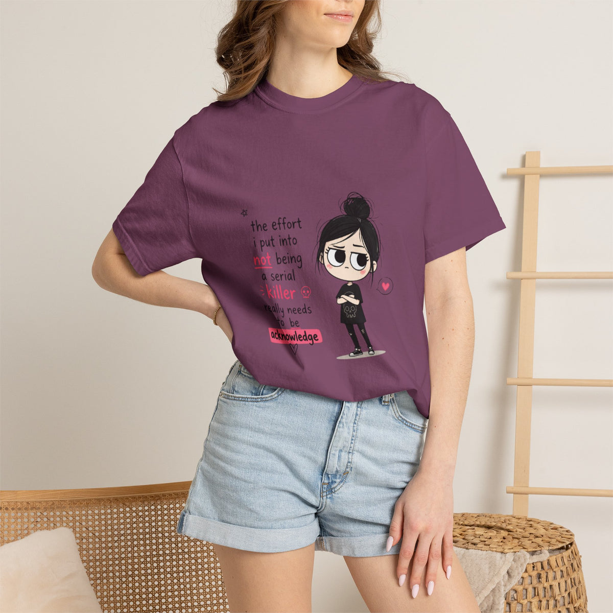 T-Shirt — Cute Dark Humor 'Not Being a Serial Killer' Graphic Tee (The FAFO Society Back)