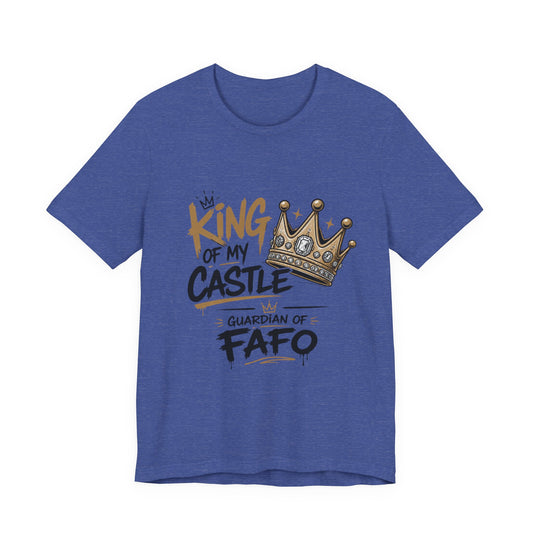 King of the Castle Tee – Retro Crown Graphic Short Sleeve Shirt