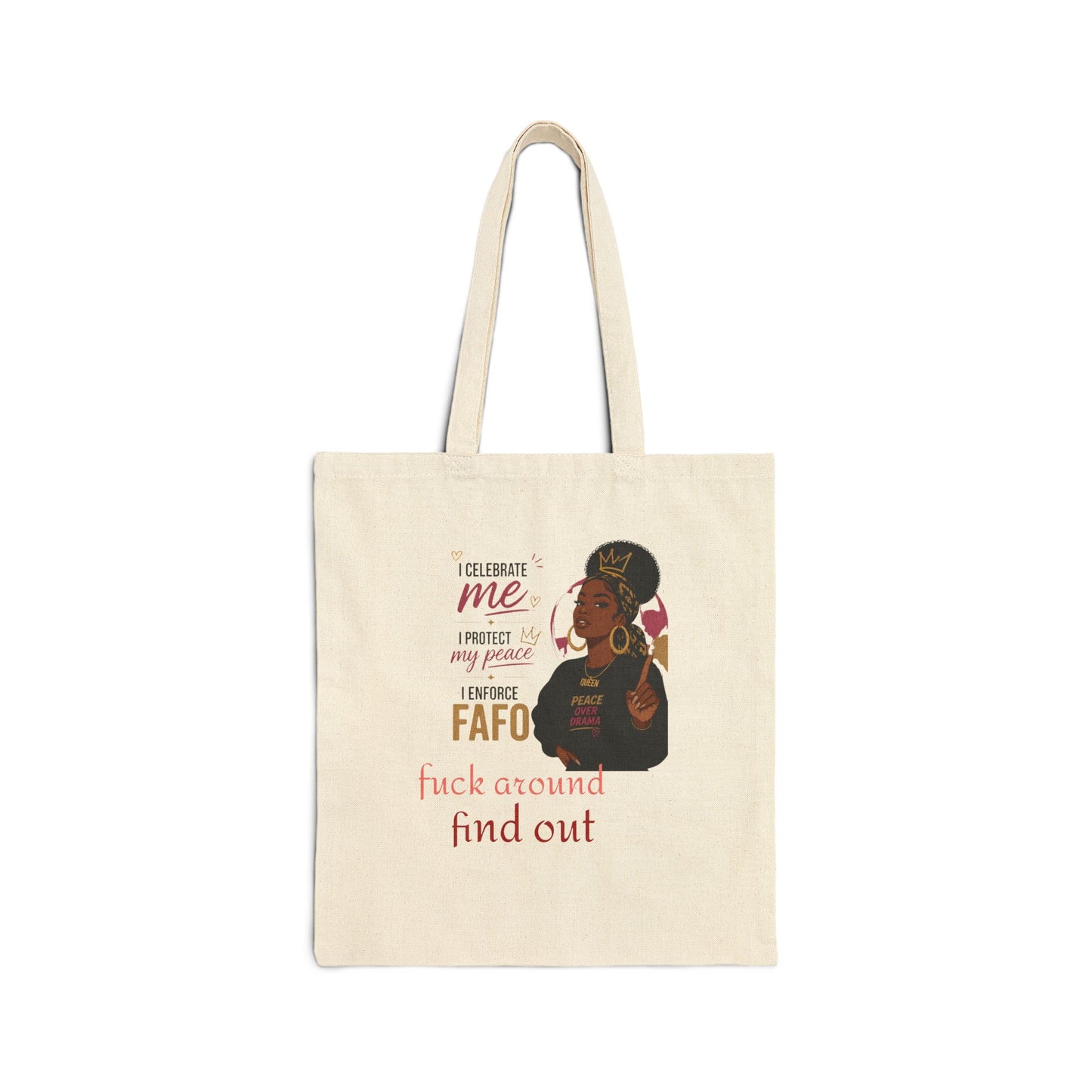 Canvas Tote Bag — "I Celebrate Me" Empowerment Graphic Tote