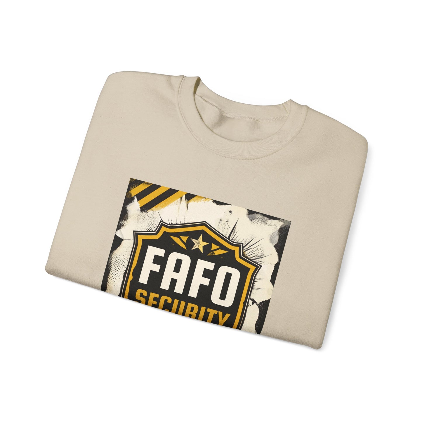 FAFO Security Crewneck Sweatshirt — Bold Badge Graphic Pullover