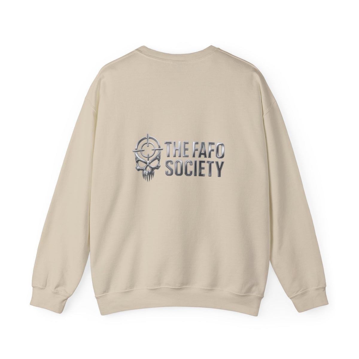 Bunny Soldier Crewneck Sweatshirt — Blue Cartoon Bunny with Rifle (The FAFO Society)