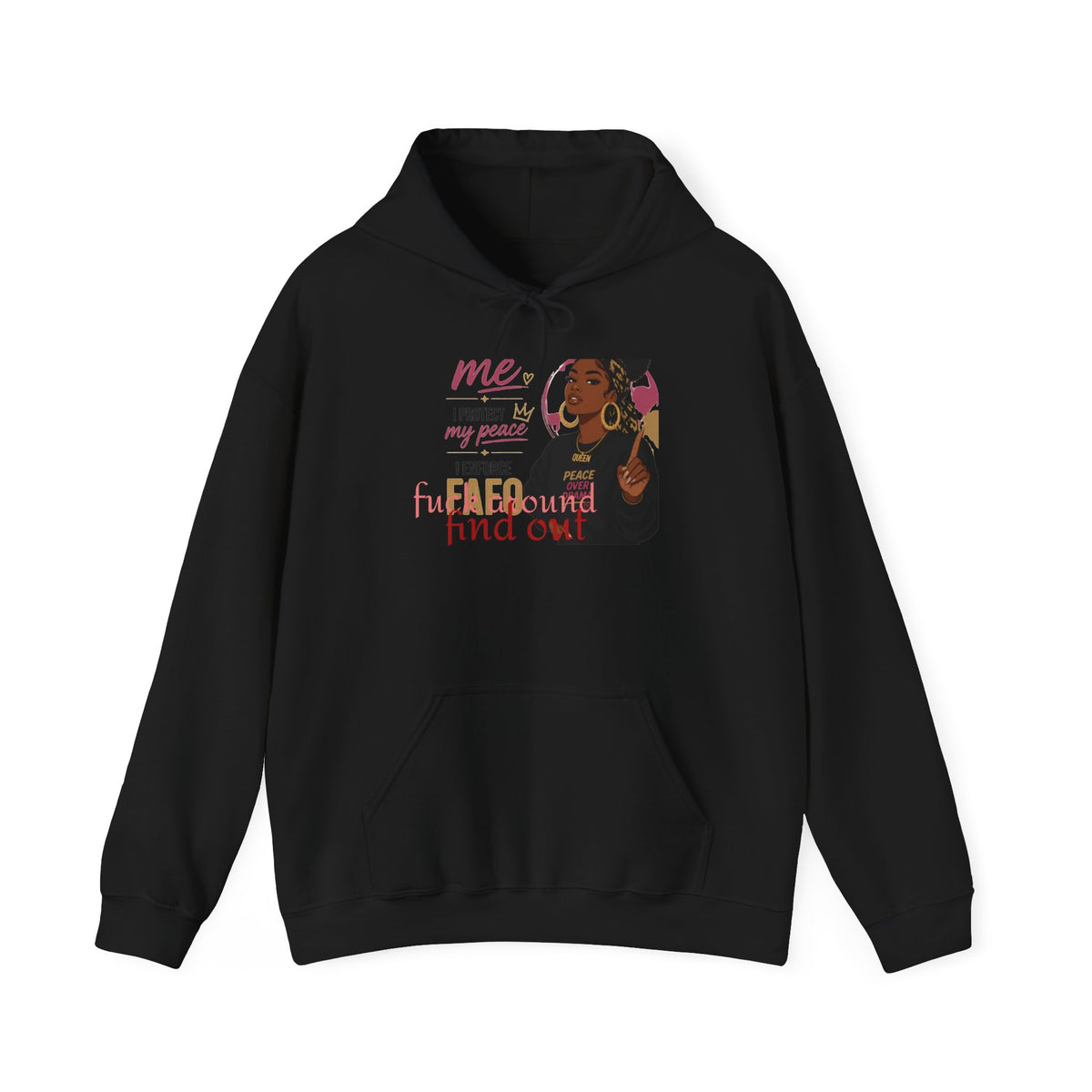 Empowered Woman Hoodie – “Me I Protect My People, I Defend My People” Graphic Sweatshirt