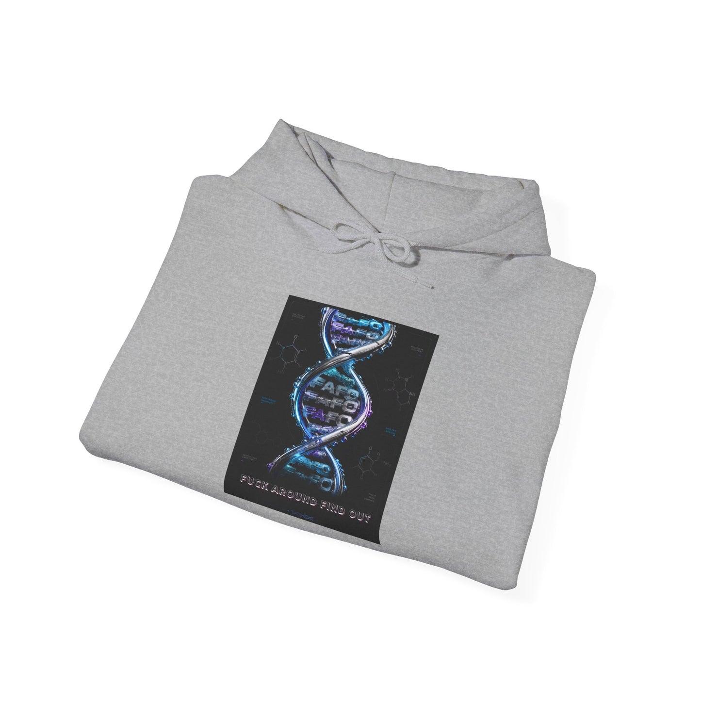 DNA Strand Graphic Hoodie — "Your Grandma Was an Ape" Science Humor Sweatshirt