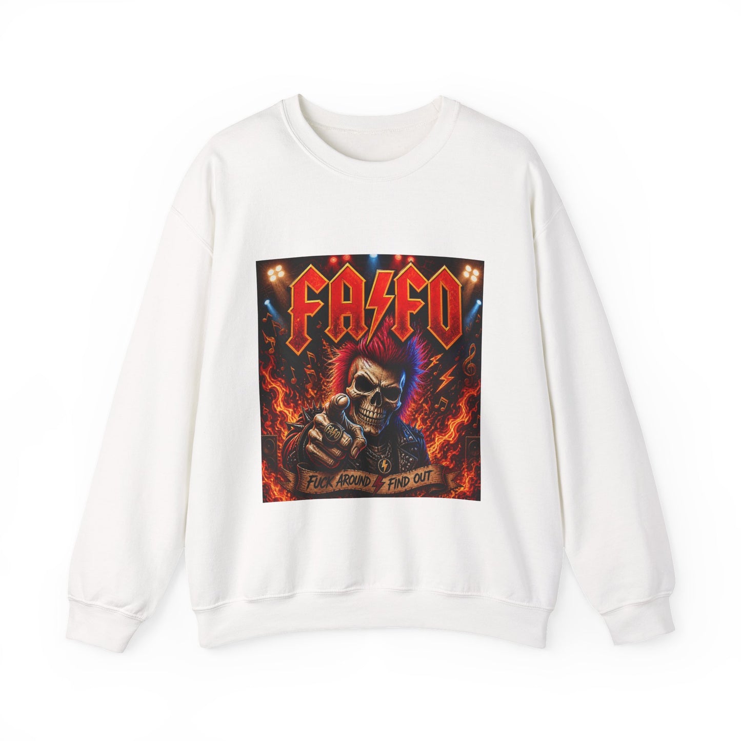 Crewneck Sweatshirt - 'Faded' Grunge Skull Design