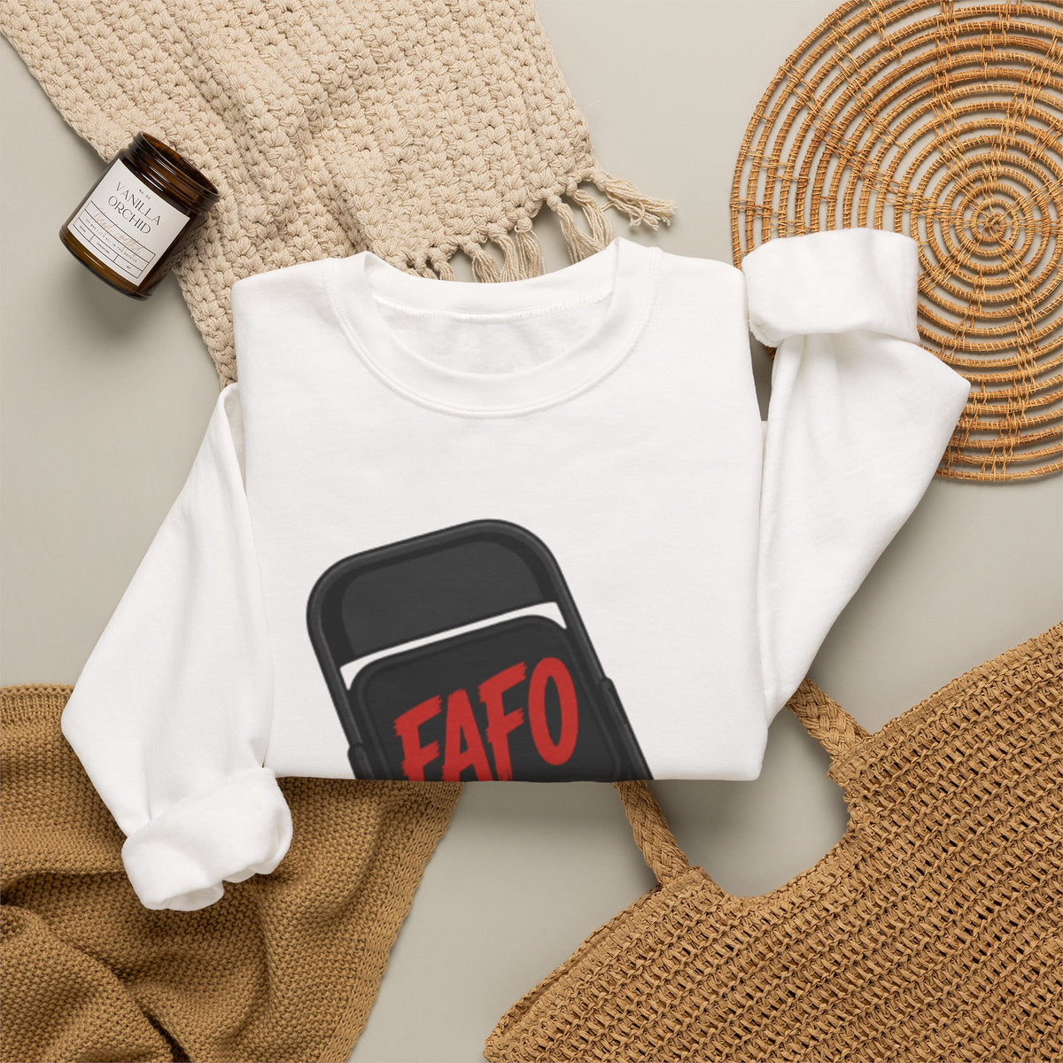 FAFO Raised Fist Chair Crewneck Sweatshirt — Bold Protest Graphic