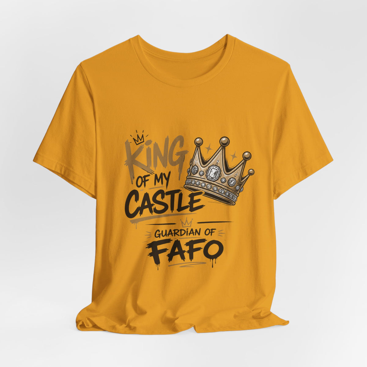 King of the Castle Tee – Retro Crown Graphic Short Sleeve Shirt