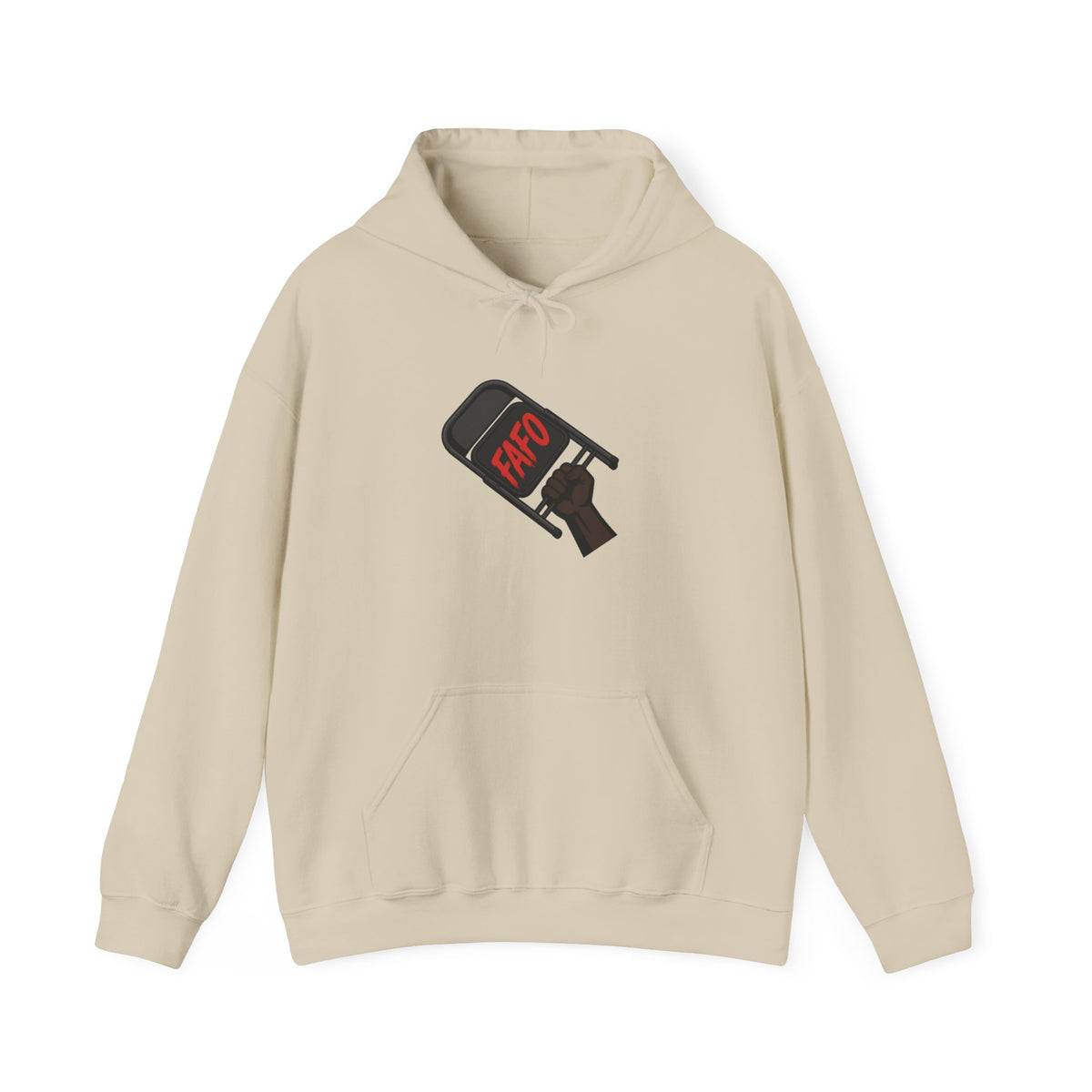 FAFO Protest Hoodie — Bold Graphic Hoodie with Raised Fist Sign