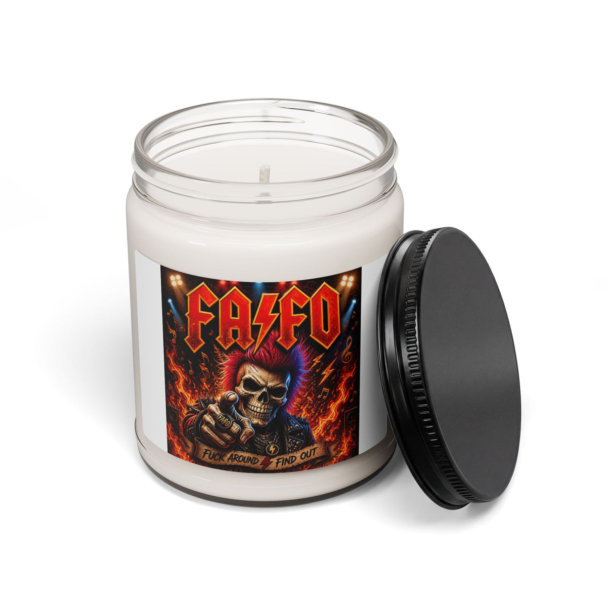 Soy Candle — Heavy Metal Skull Design (9 oz)
