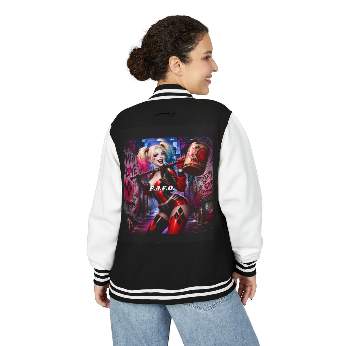 Letterman Jacket — Retro Graphic Back Patch