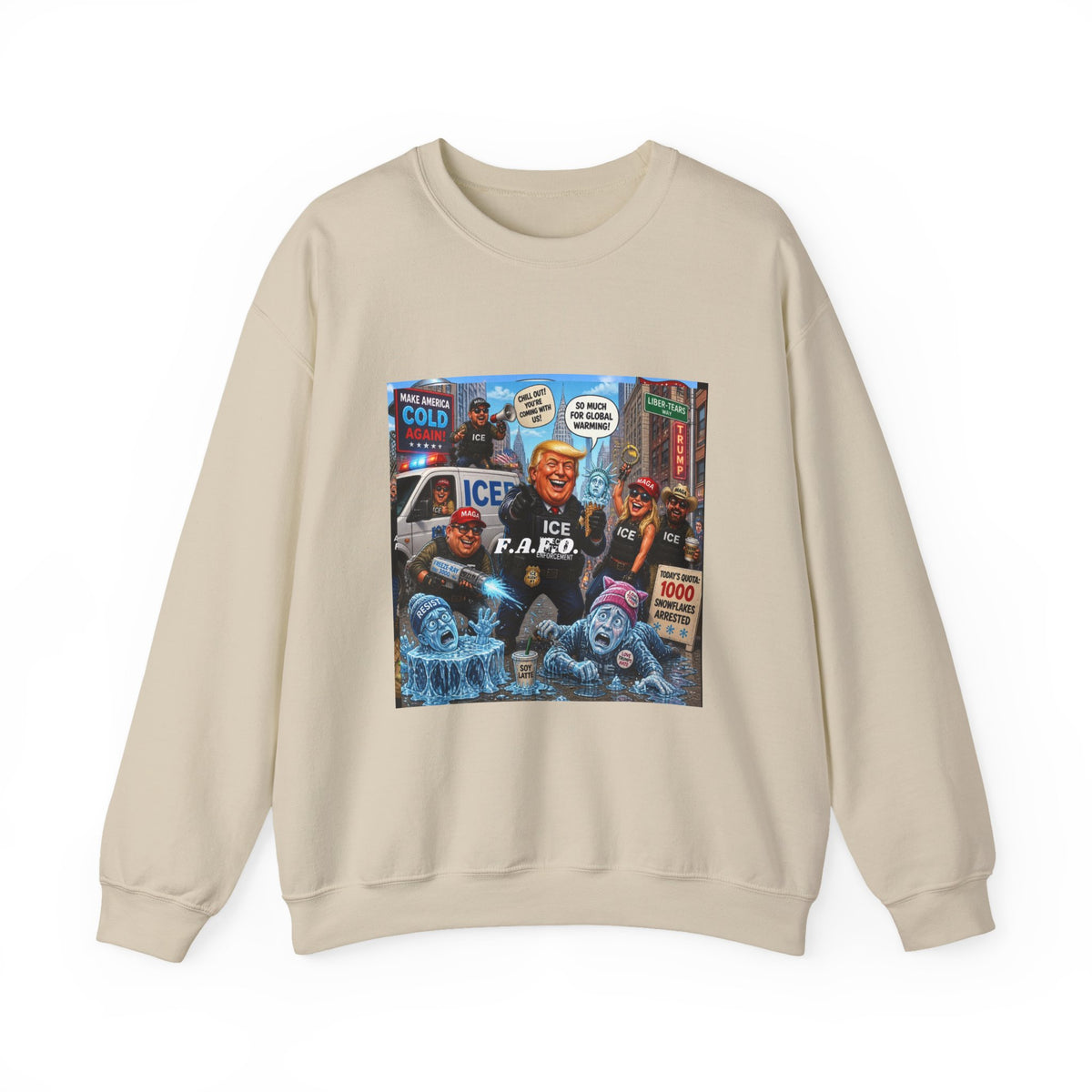 Graphic Crewneck Sweatshirt — 'The FAFO Society' Cold Patrol Artwork