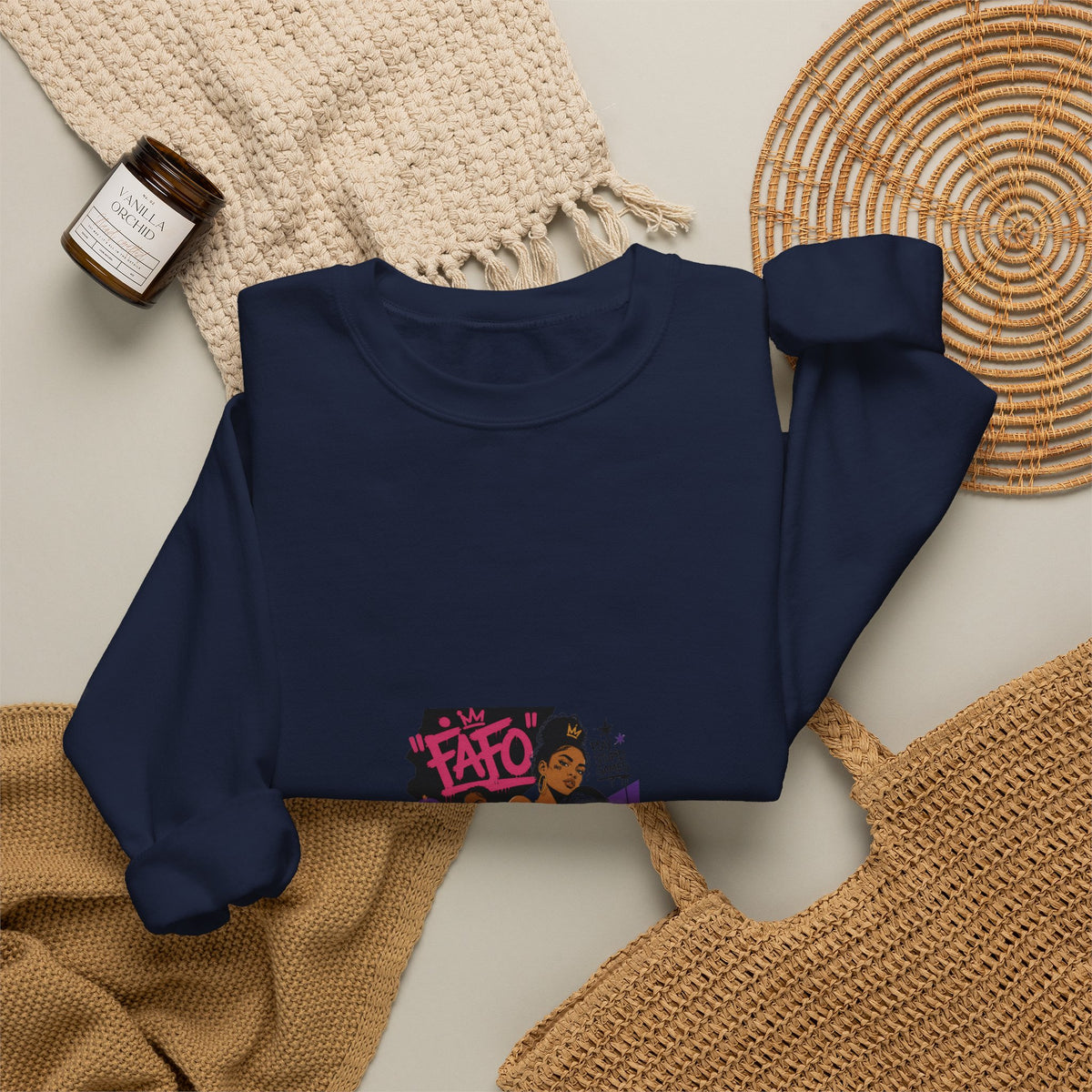 Street Art Crewneck Sweatshirt – 'Fate' Graphic