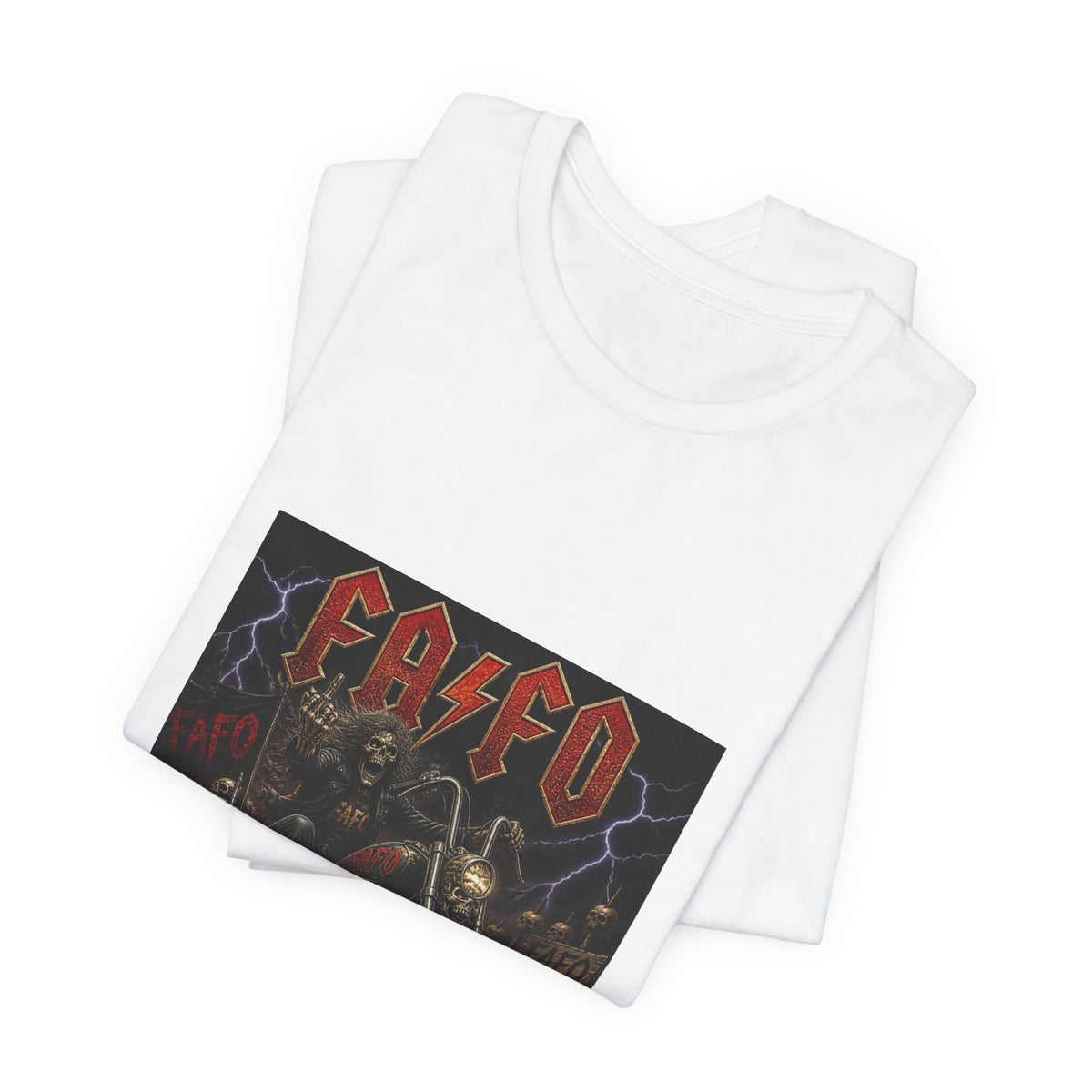 Motorcycle Skull Band Tee – 'CASEO' Heavy Metal Rider T‑Shirt