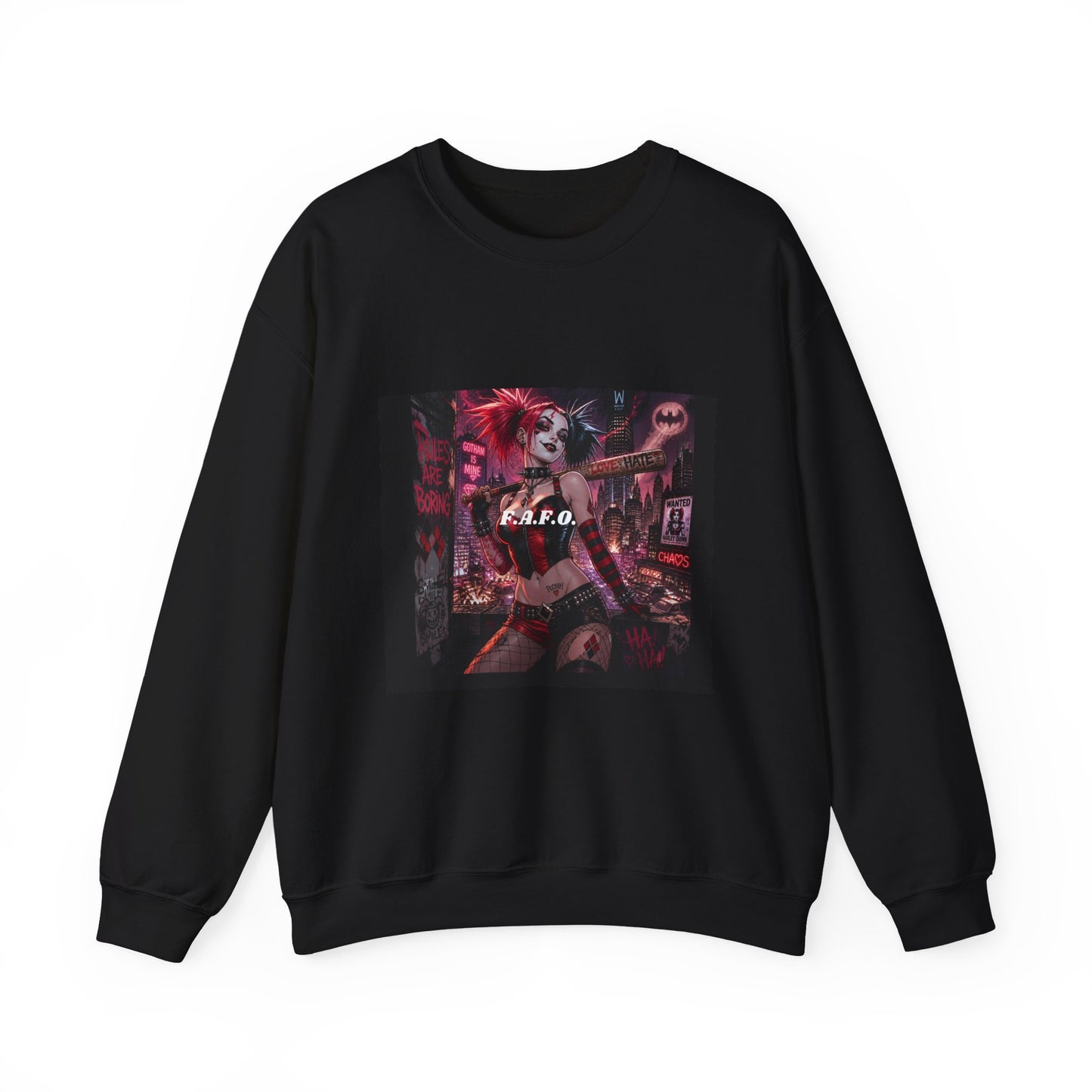 Crewneck Sweatshirt — The Fafc Society Gothic Harley-Style Art Pullover
