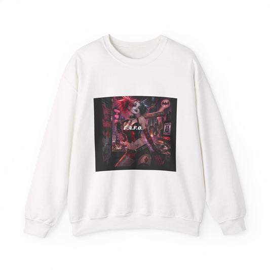 Crewneck Sweatshirt — Neon Harley Quinn Poster Design (G.F.O.)